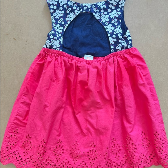 Gymboree Girls Navy, Hot Pink, Light Blue Floral & Polka Dot Dress Bundle - Picture 6 of 6